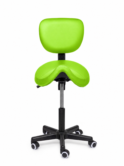 Ergonomische Zadelkruk met Rugleuning Comfort Groen op Wielen