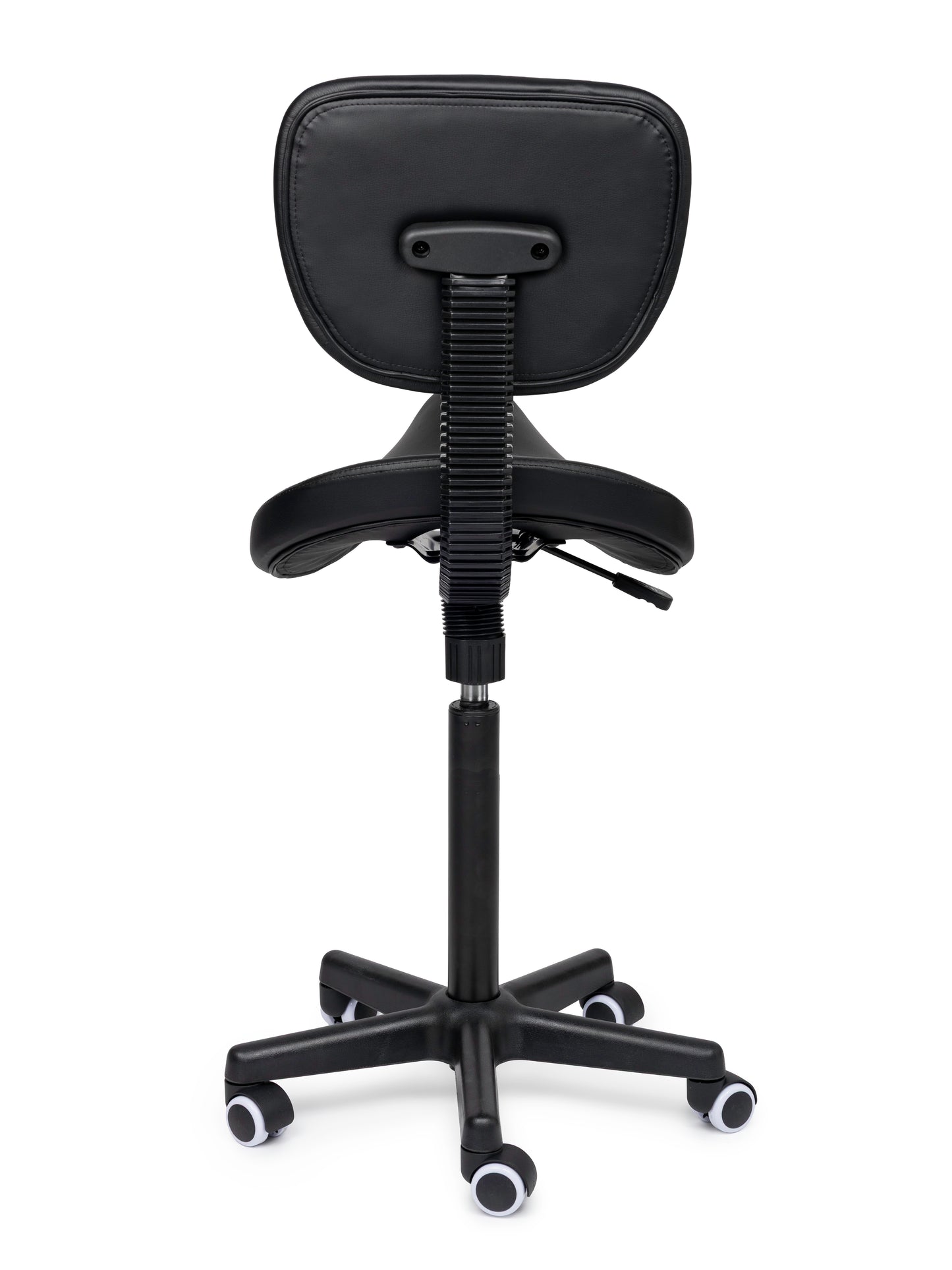 Ergonomische Zadelkruk met Rugleuning Comfort Zwart op Wielen