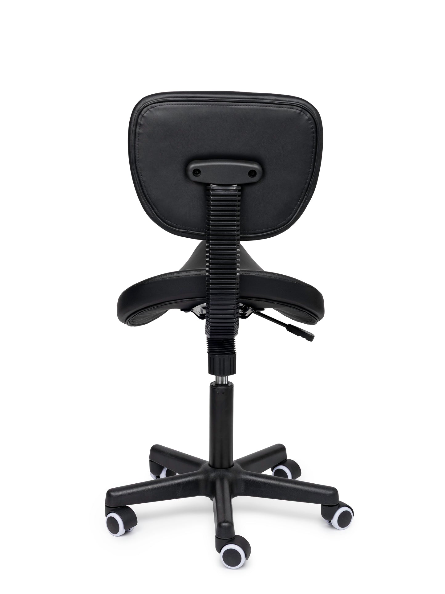 Ergonomische Zadelkruk met Rugleuning Comfort Zwart op Wielen