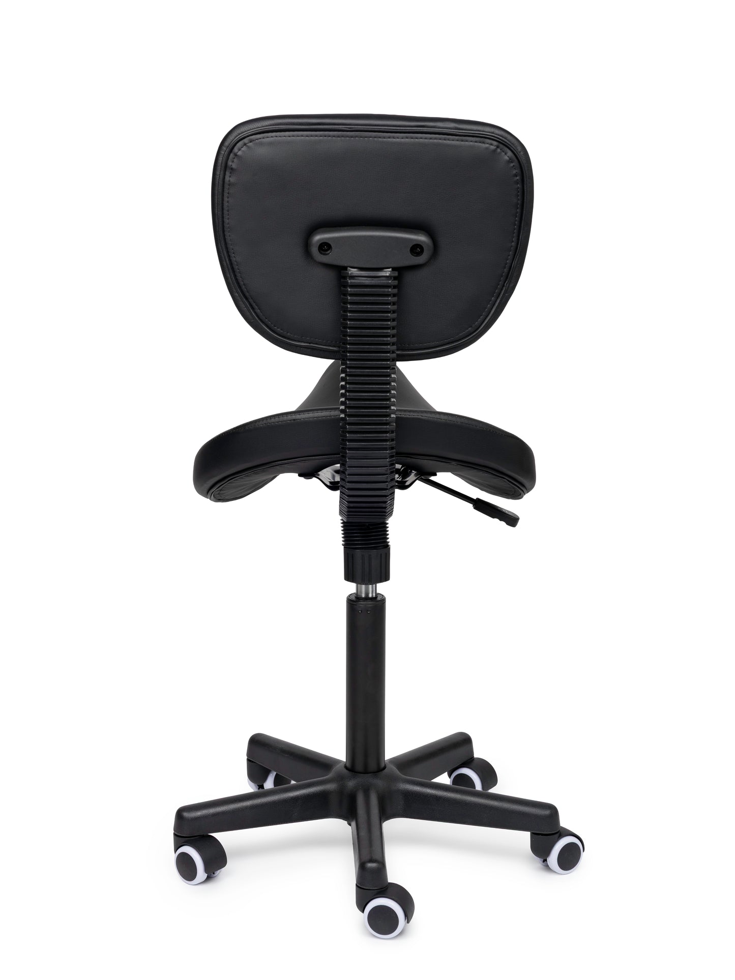 Ergonomische Zadelkruk met Rugleuning Comfort Zwart op Wielen