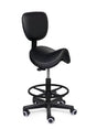 Ergonomische Zadelkruk met Rugleuning Comfort Zwart op Wielen