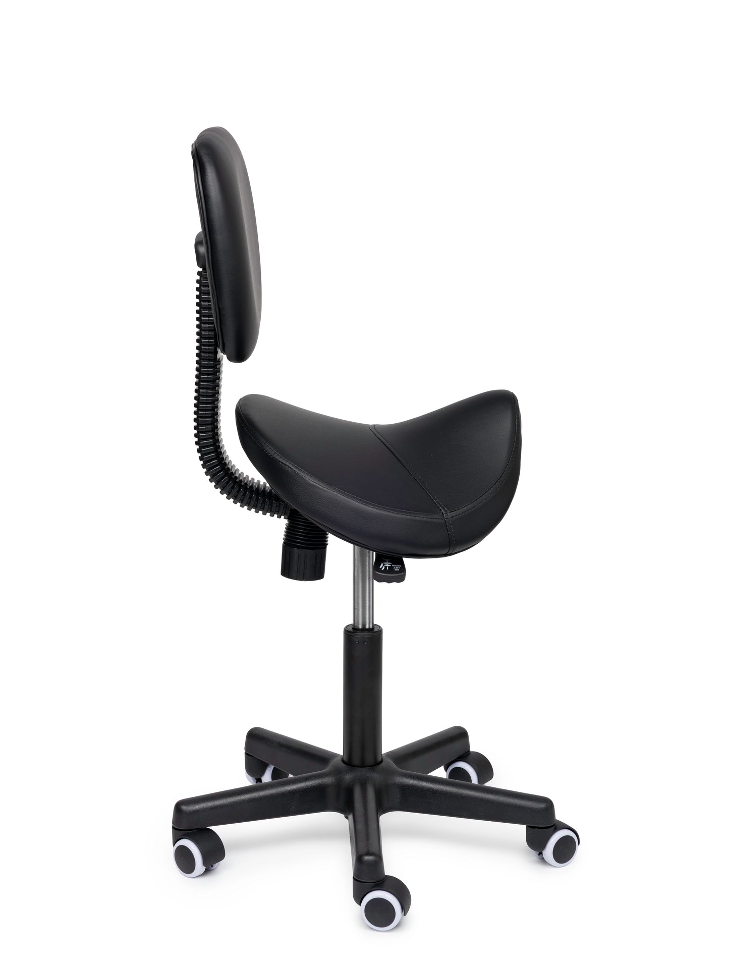 Ergonomische Zadelkruk met Rugleuning Comfort Zwart op Wielen