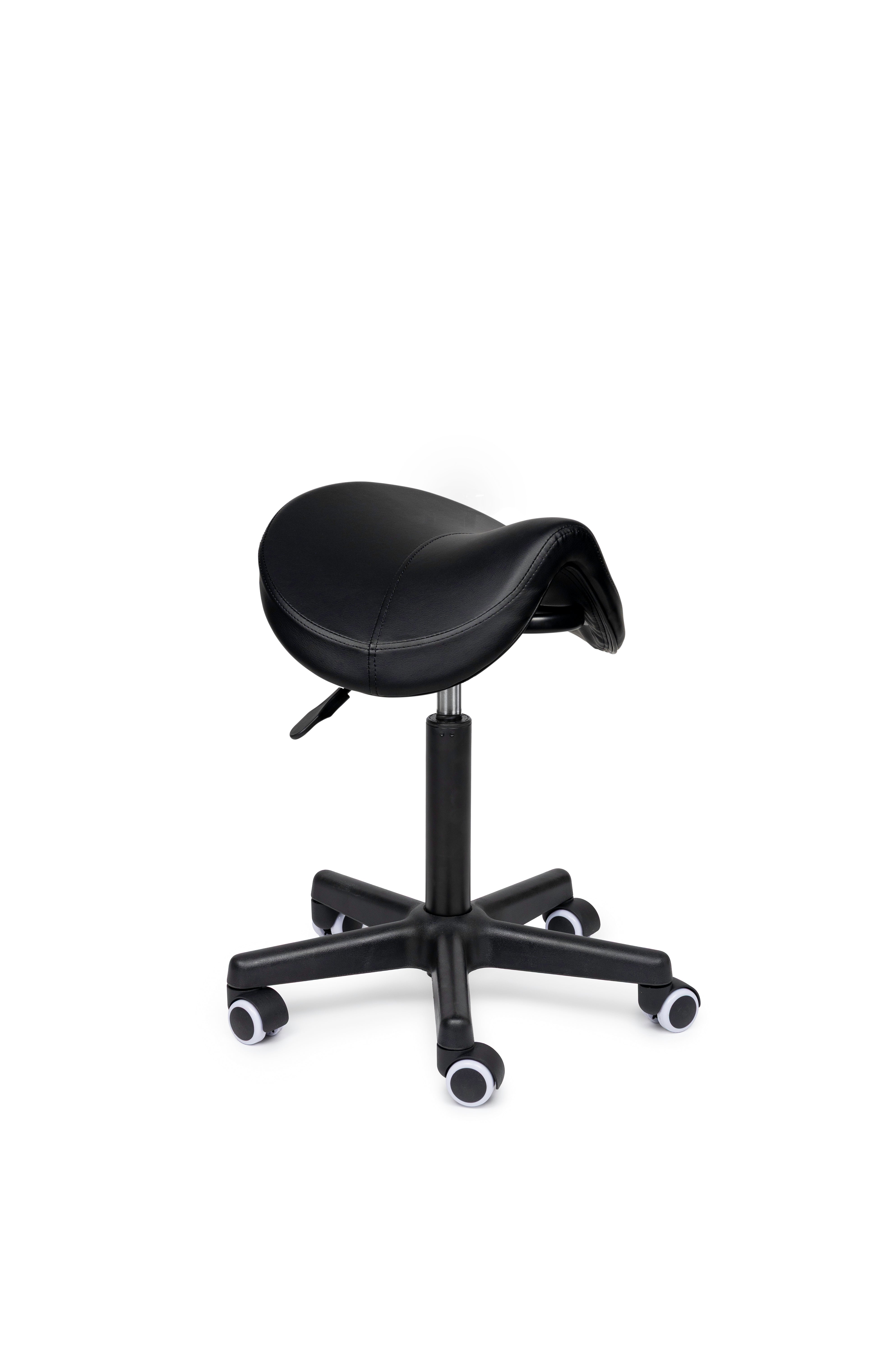 Ergonomische Zadelkruk Premium Zwart op Wielen