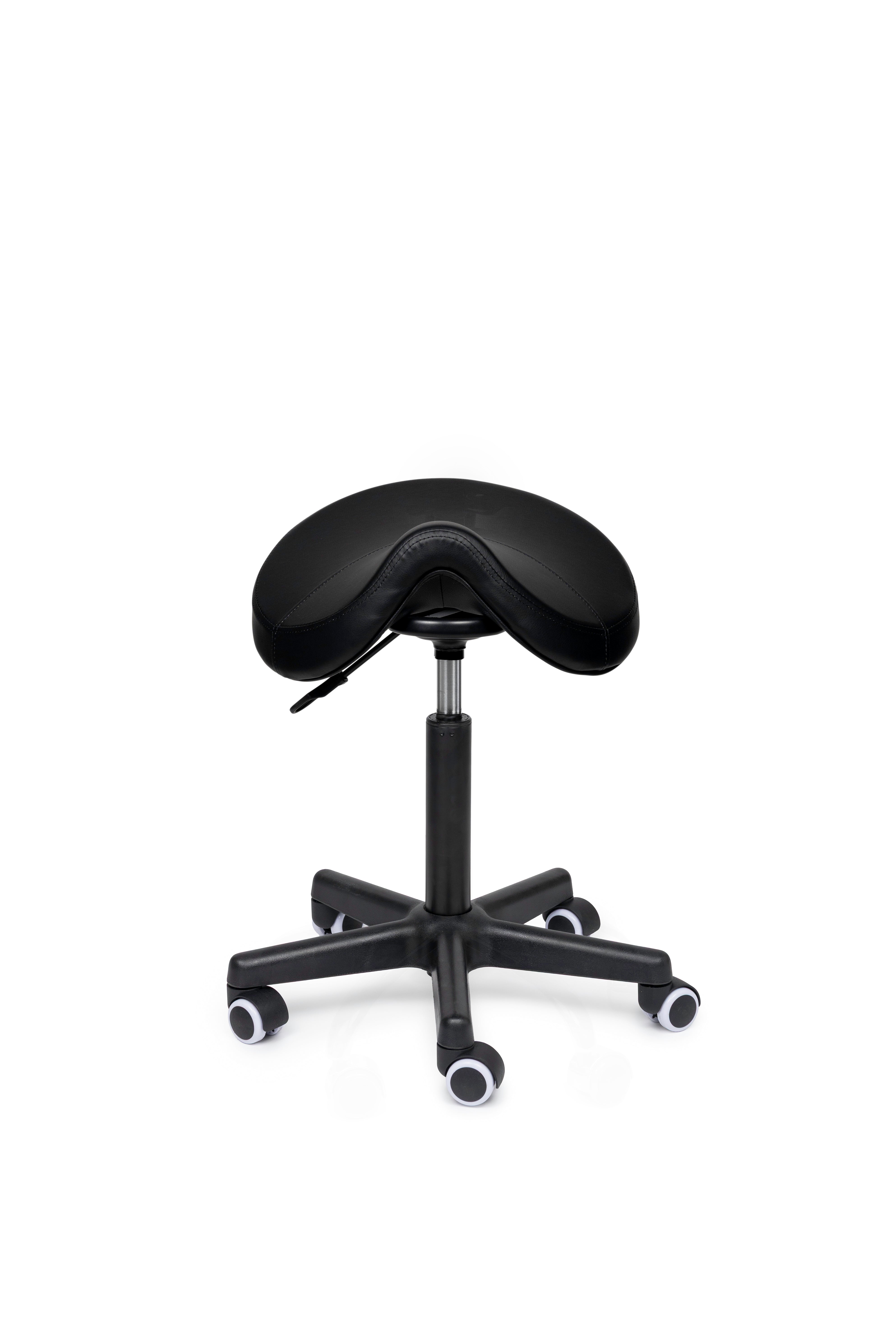Ergonomische Zadelkruk Premium Zwart op Wielen