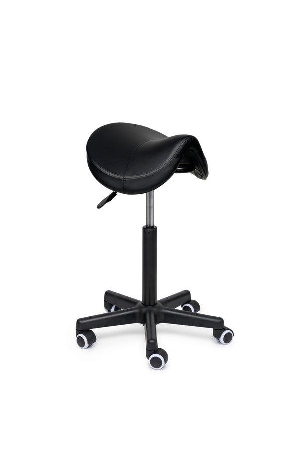 Ergonomische Zadelkruk Comfort Zwart op Wielen