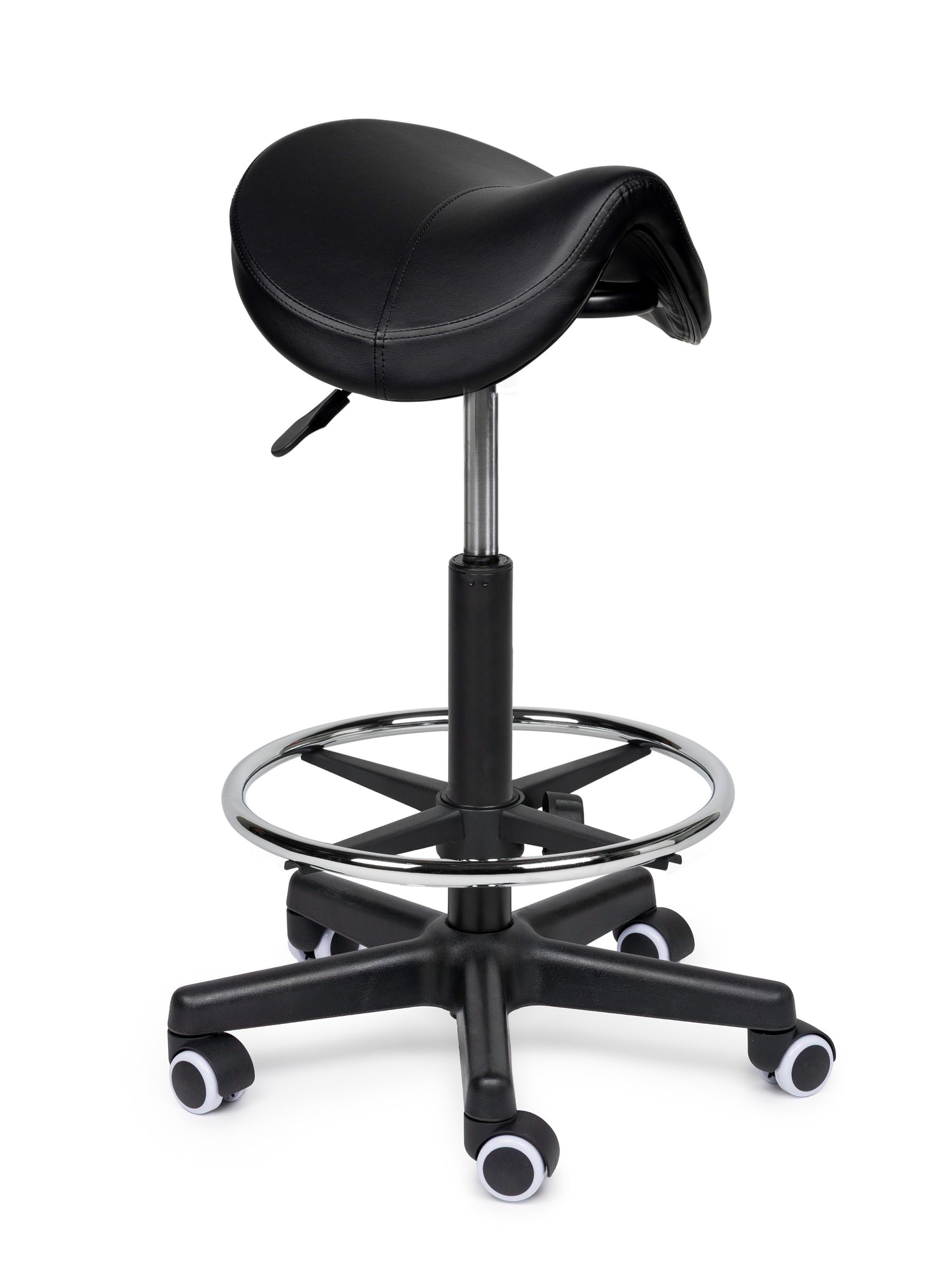 Ergonomische Zadelkruk Comfort Zwart op Wielen