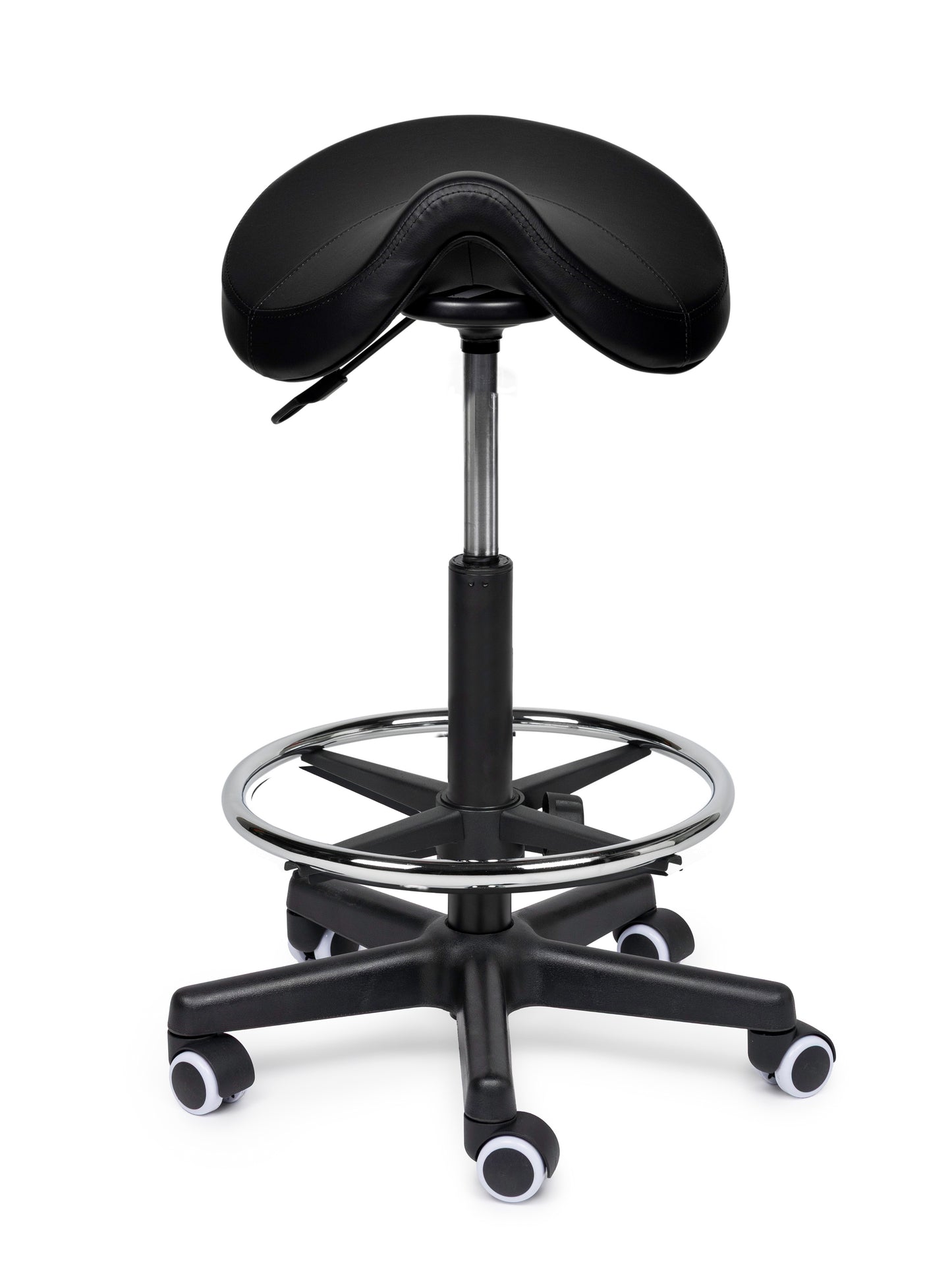 Ergonomische Zadelkruk Comfort Zwart op Wielen