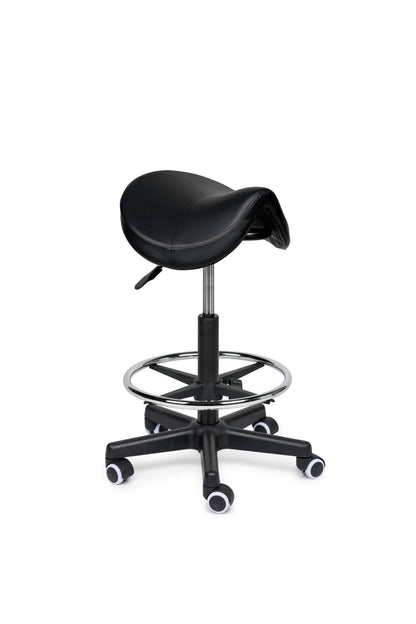 Ergonomische Zadelkruk Comfort Zwart op Wielen