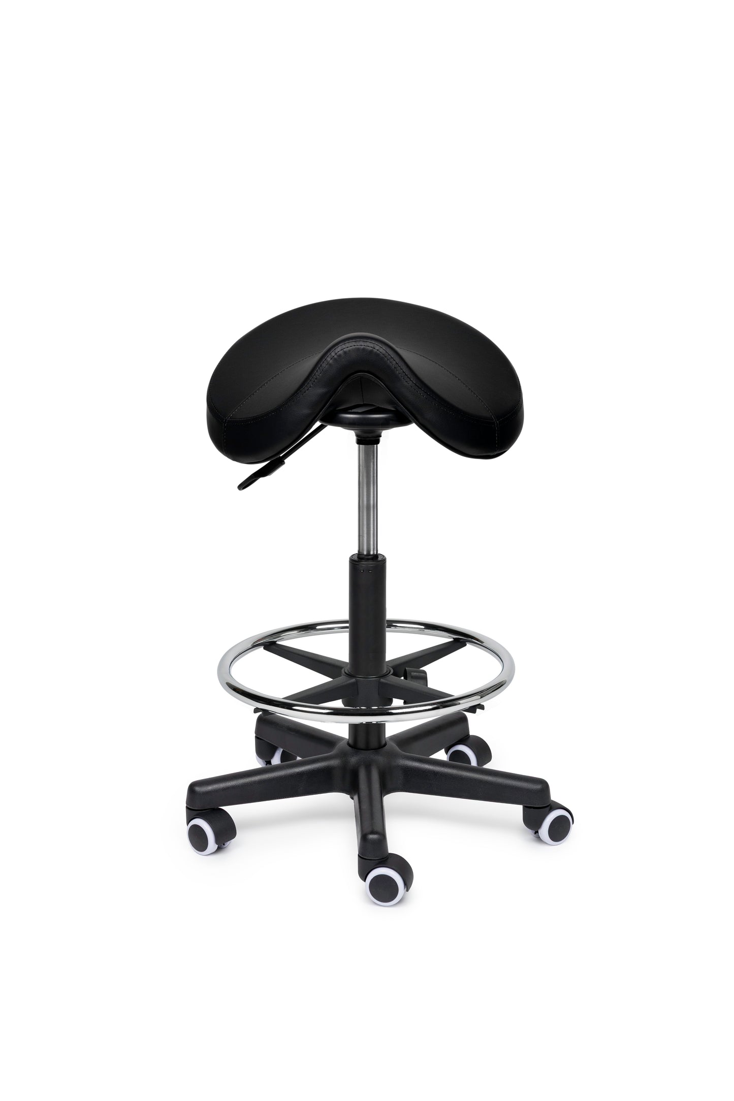 Ergonomische Zadelkruk Comfort Zwart op Wielen