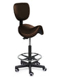 Ergonomische Zadelkruk met Rugleuning Comfort Bruin op Wielen