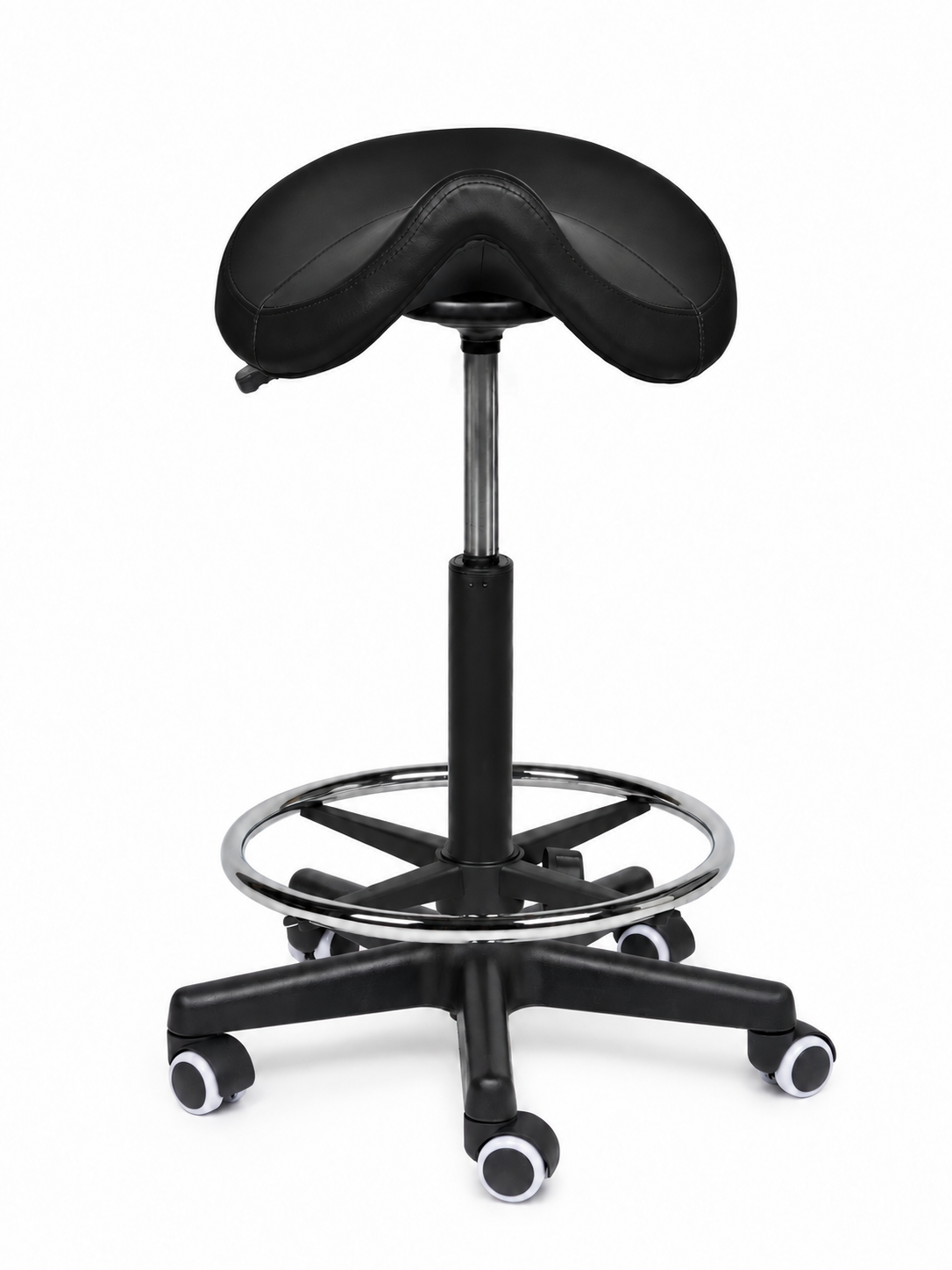 Ergonomische Zadelkruk Comfort Zwart op Wielen