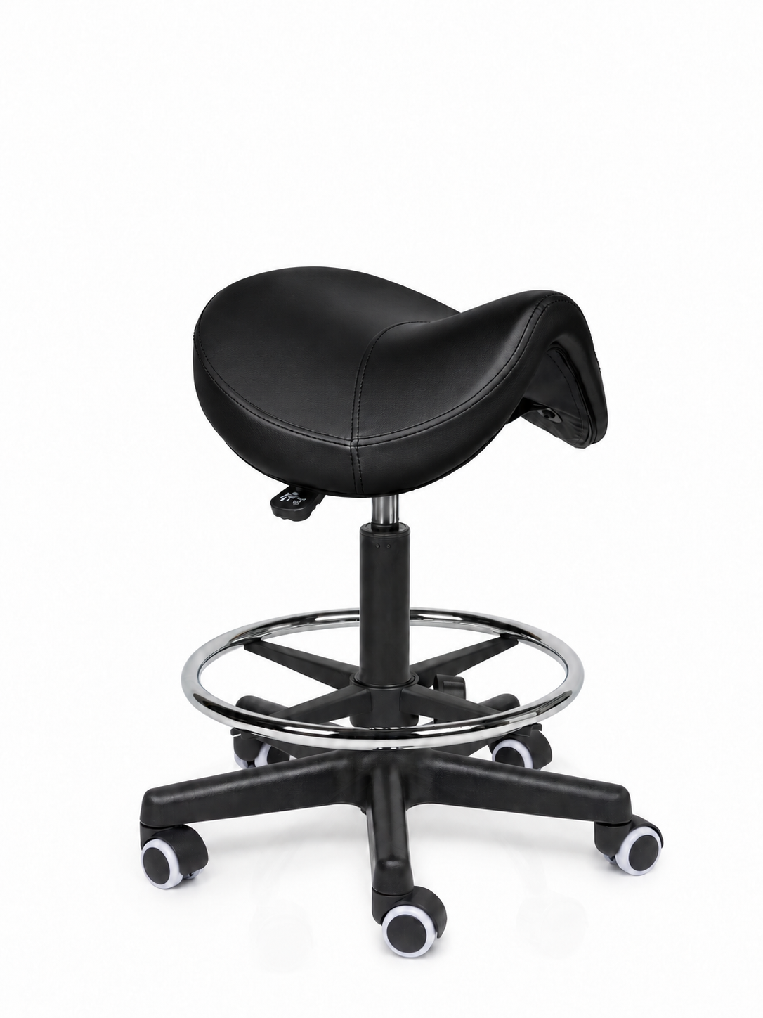 Ergonomische Zadelkruk Comfort Zwart op Wielen