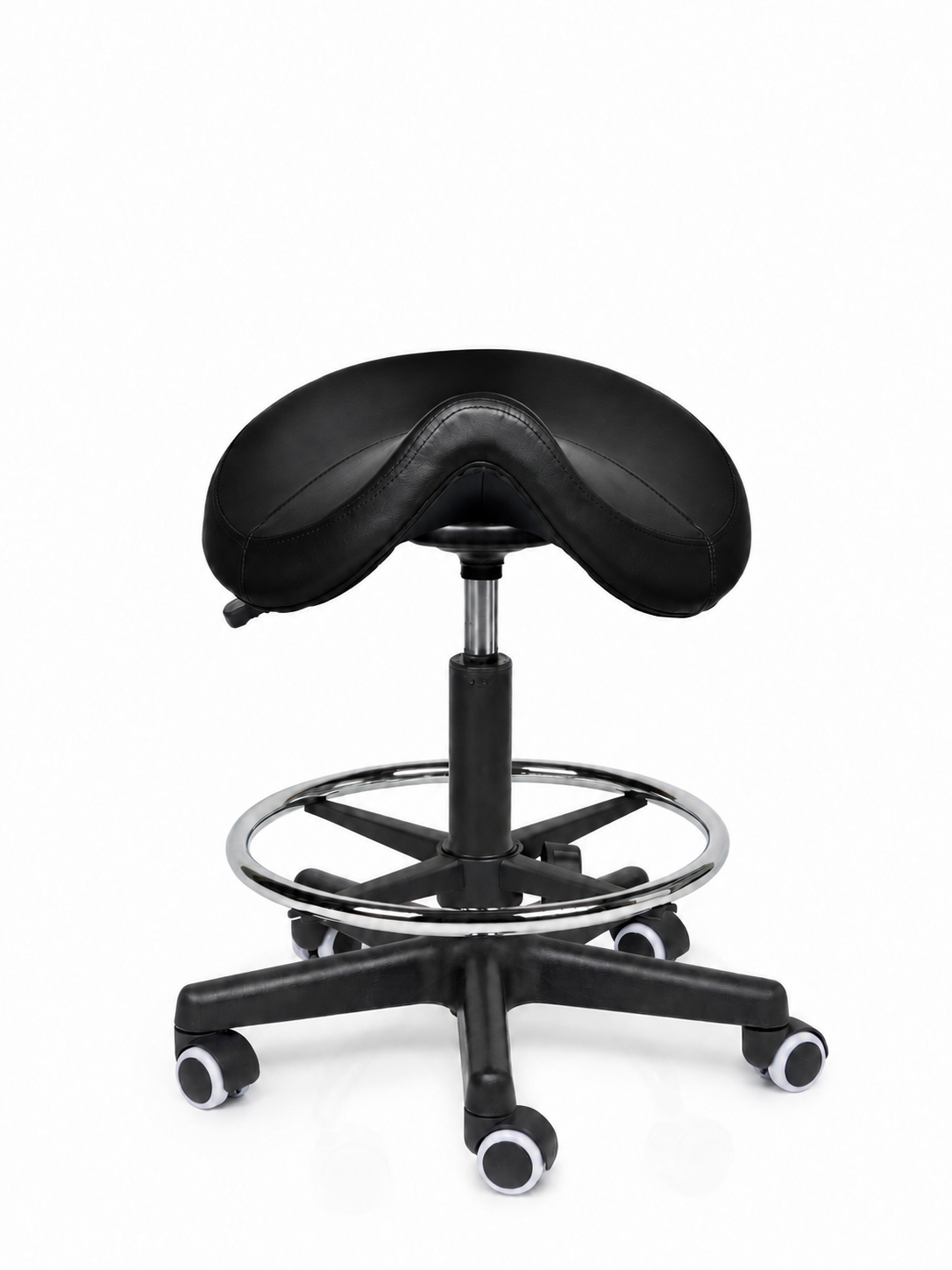 Ergonomische Zadelkruk Comfort Zwart op Wielen