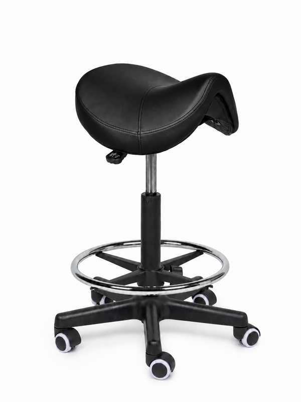 Ergonomische Zadelkruk Comfort Zwart op Wielen