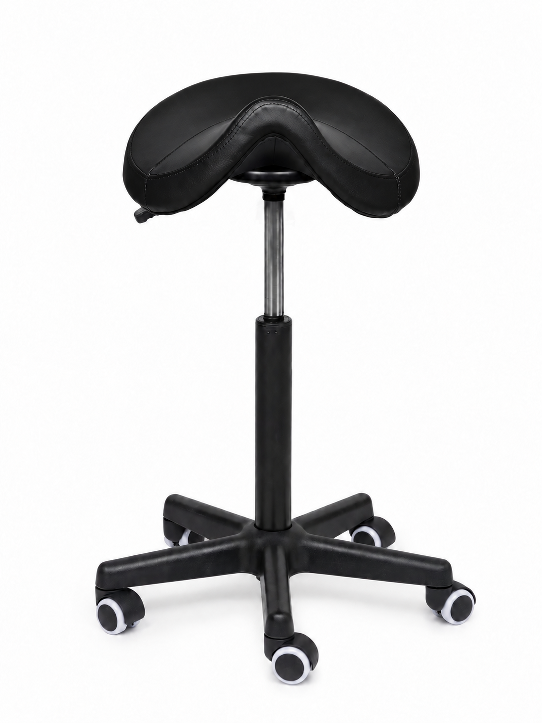 Ergonomische Zadelkruk Comfort Zwart op Wielen