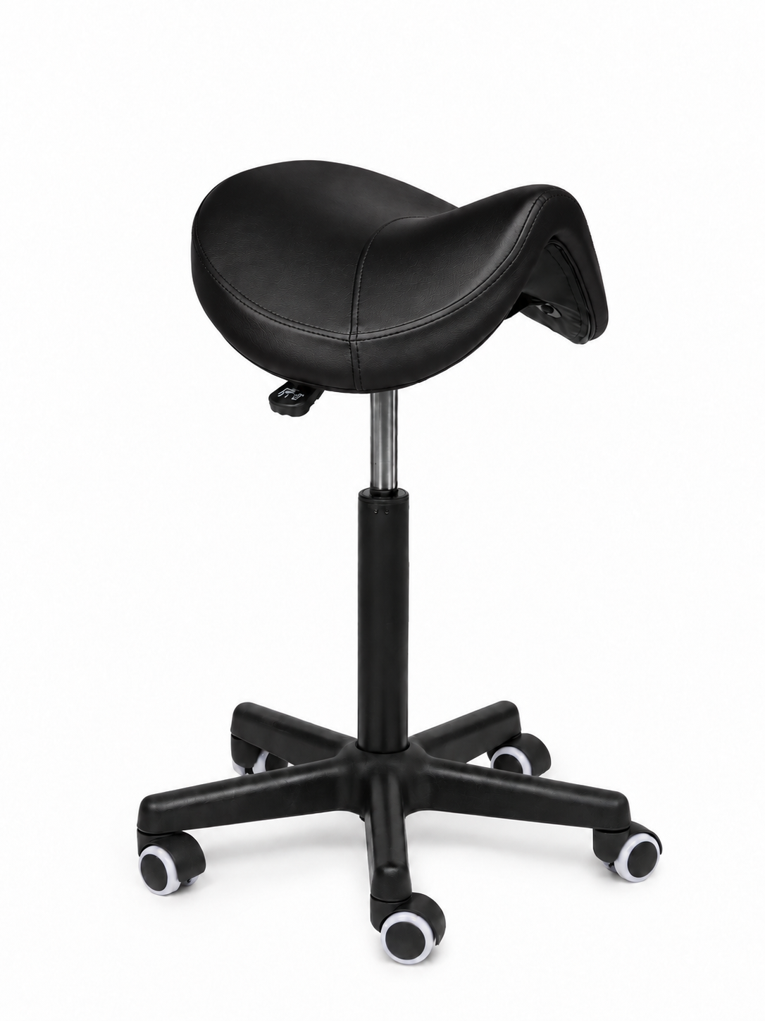 Ergonomische Zadelkruk Comfort Zwart op Wielen