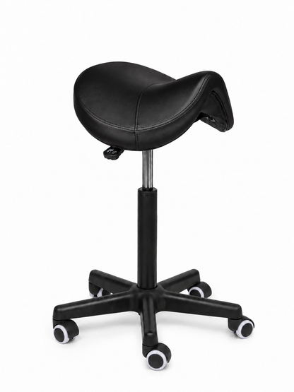 Ergonomische Zadelkruk Comfort Zwart op Wielen