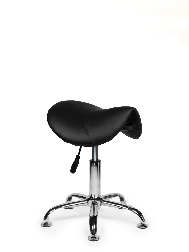 Ergonomische Zadelkruk Zwart op Wielen