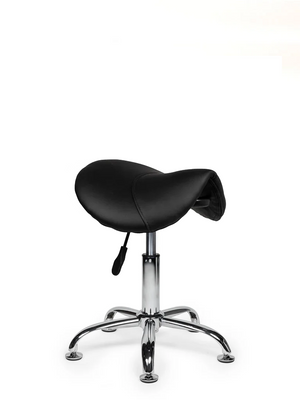 Ergonomische Zadelkruk Zwart op Wielen