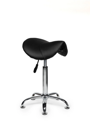 Ergonomische Zadelkruk Zwart op Wielen
