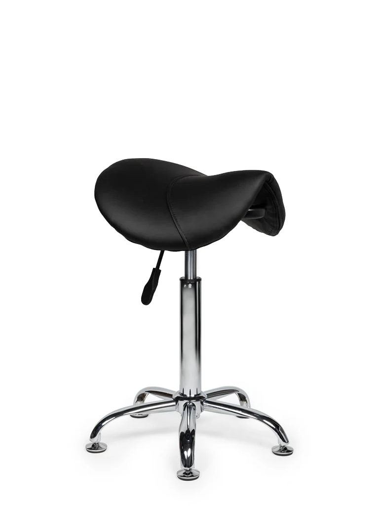 Ergonomische Zadelkruk Zwart op Wielen