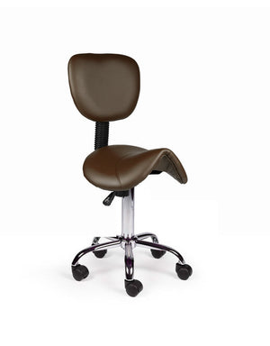 Ergonomische Zadelkruk met Rugleuning Bruin op Wielen