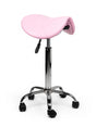 hoge roze zadelkruk op wielen