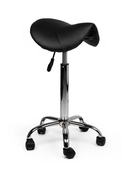 Ergonomische Zadelkruk Zwart op Wielen