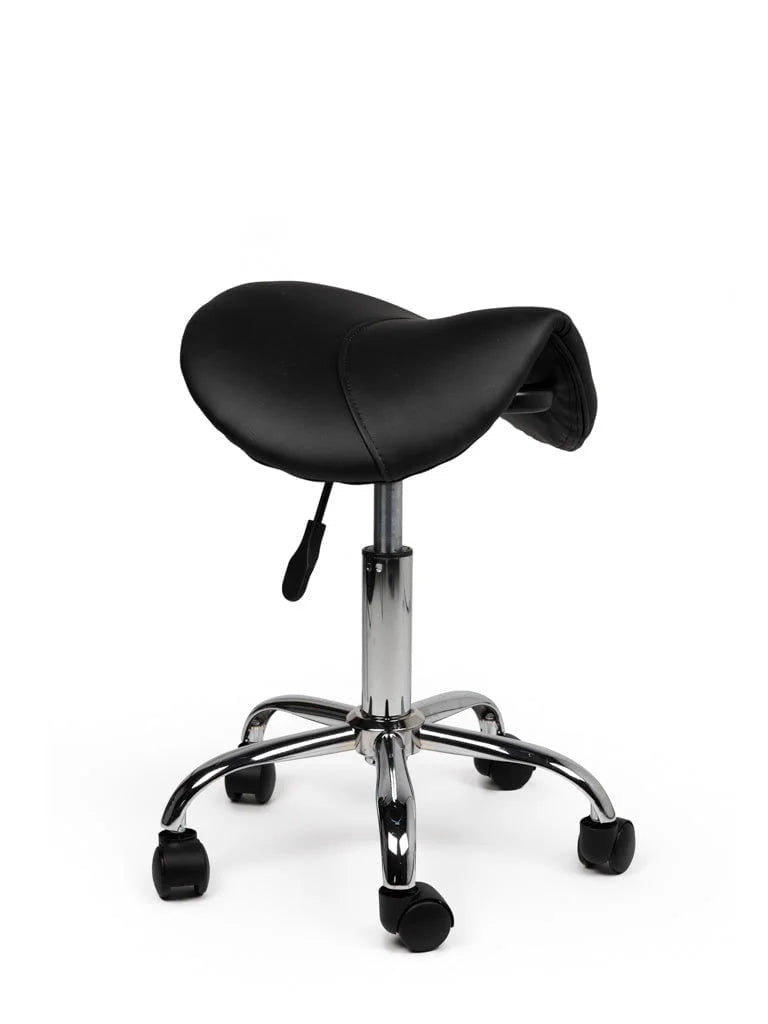 Ergonomische Zadelkruk Zwart op Wielen