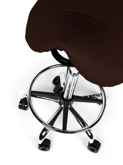 Ergonomische Kapperskruk Bruin op Wielen