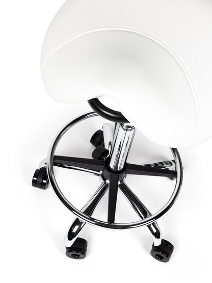Ergonomische Kapperskruk Wit op Wielen