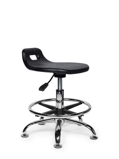 Ergonomische Stahulp Kruk Zwart op Glijdoppen