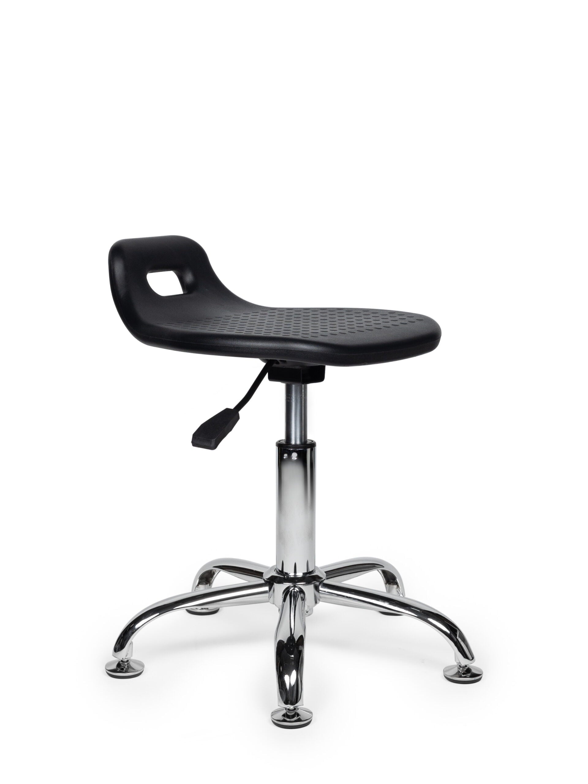 Ergonomische Stahulp Kruk Zwart op Glijdoppen