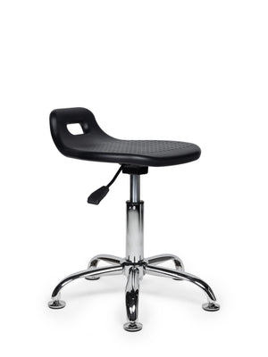 Ergonomische Stahulp Kruk Zwart op Glijdoppen
