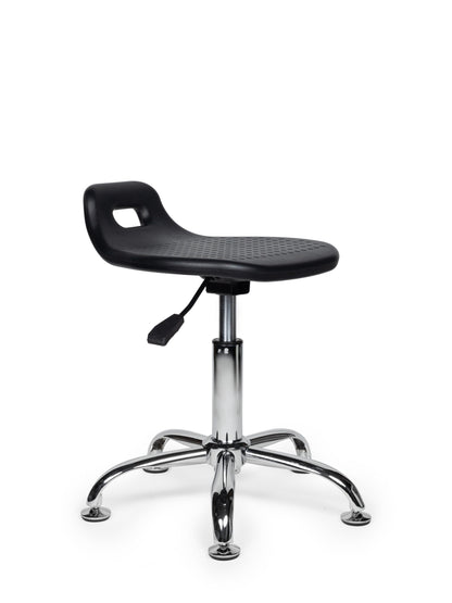 Ergonomische Stahulp Kruk Zwart op Glijdoppen