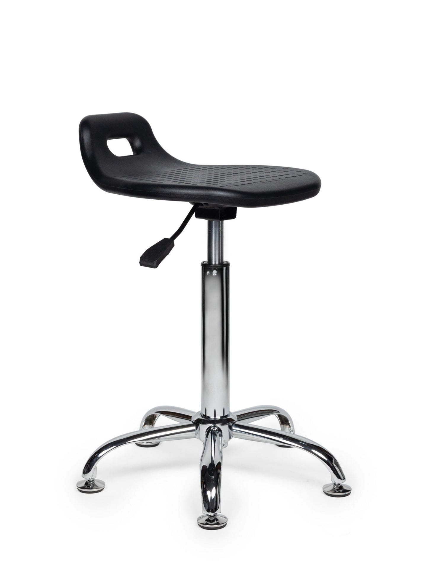 Ergonomische Stahulp Kruk Zwart op Glijdoppen