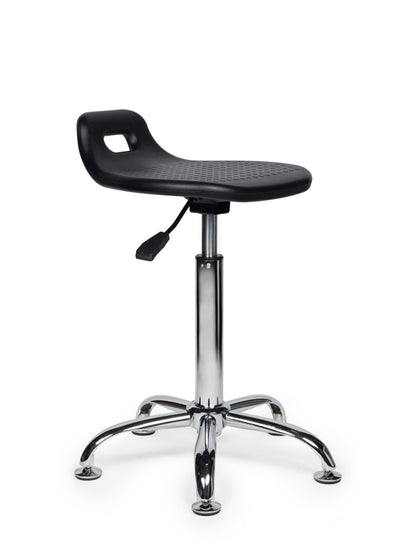 Ergonomische Stahulp Kruk Zwart op Glijdoppen