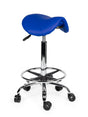 Ergonomische Kapperskruk Blauw op Wielen