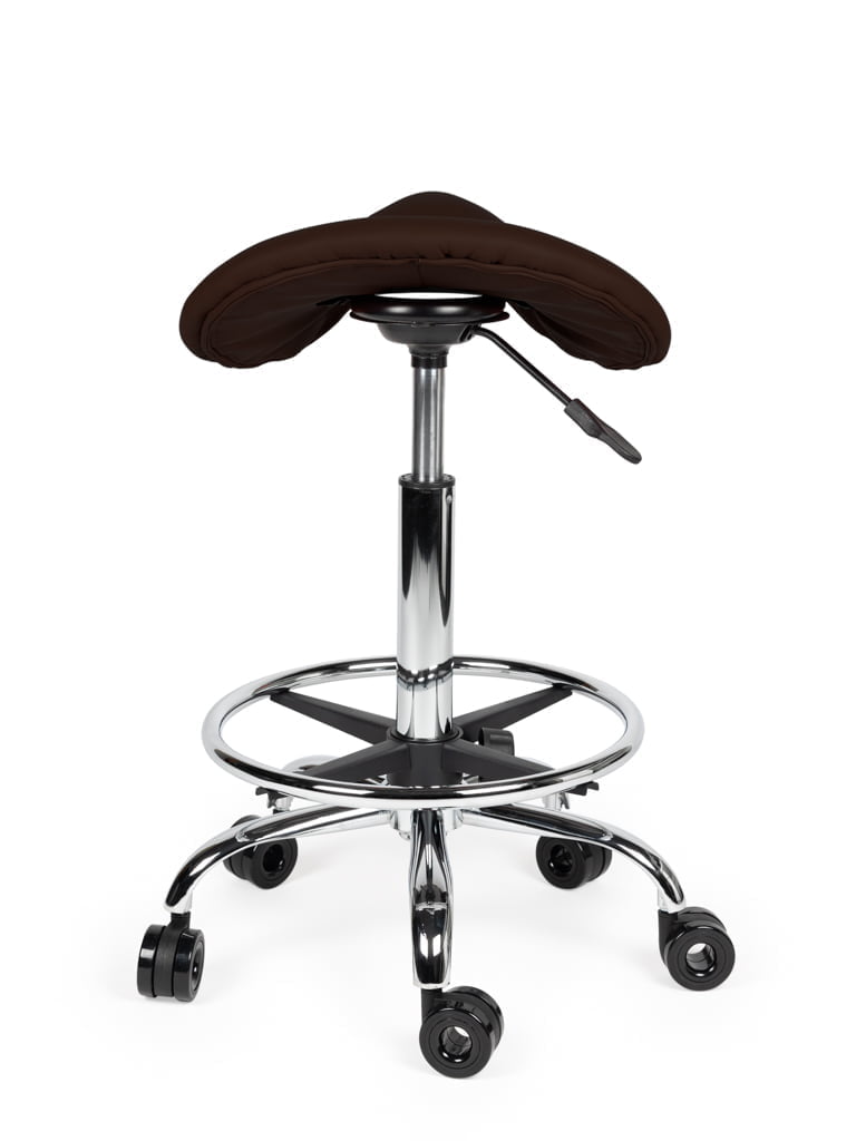 Ergonomische Kapperskruk Bruin op Wielen