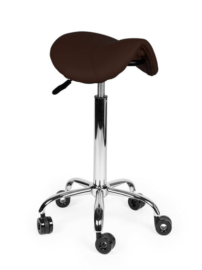 Ergonomische Kapperskruk Bruin op Wielen