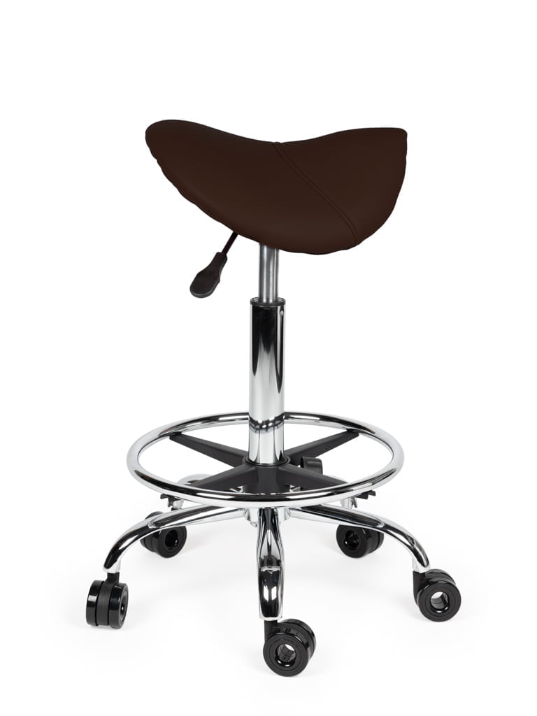 Ergonomische Kapperskruk Bruin op Wielen