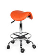 Ergonomische Kapperskruk Oranje op Wielen