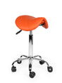 Ergonomische Kapperskruk Oranje op Wielen