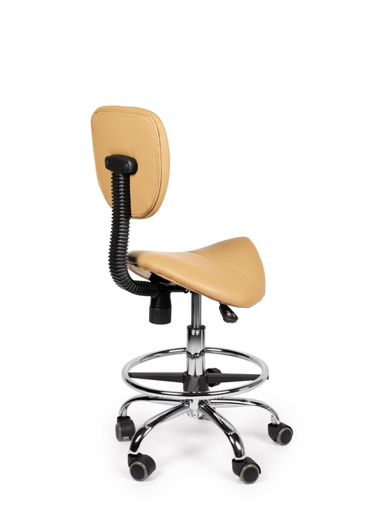 Zadelkruk Rugleuning Laag Beige met Voetring