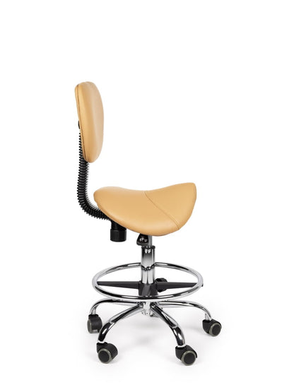 Zadelkruk Rugleuning Laag Beige met Voetring