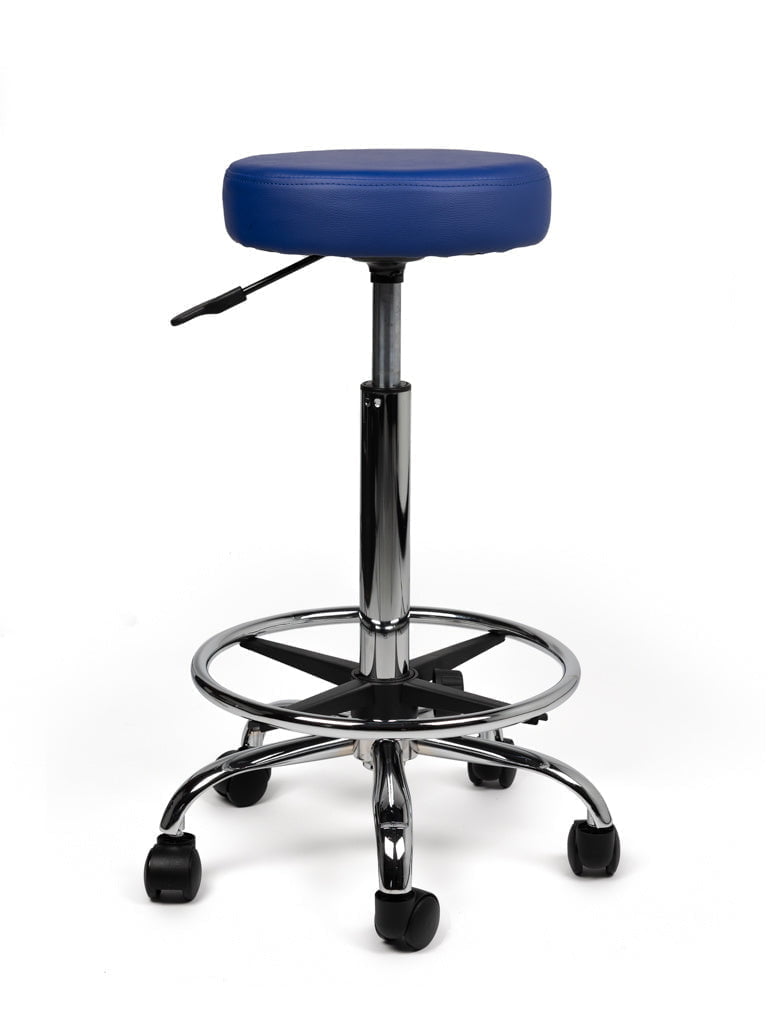 Tabouret Blauw Hoog met Voetring