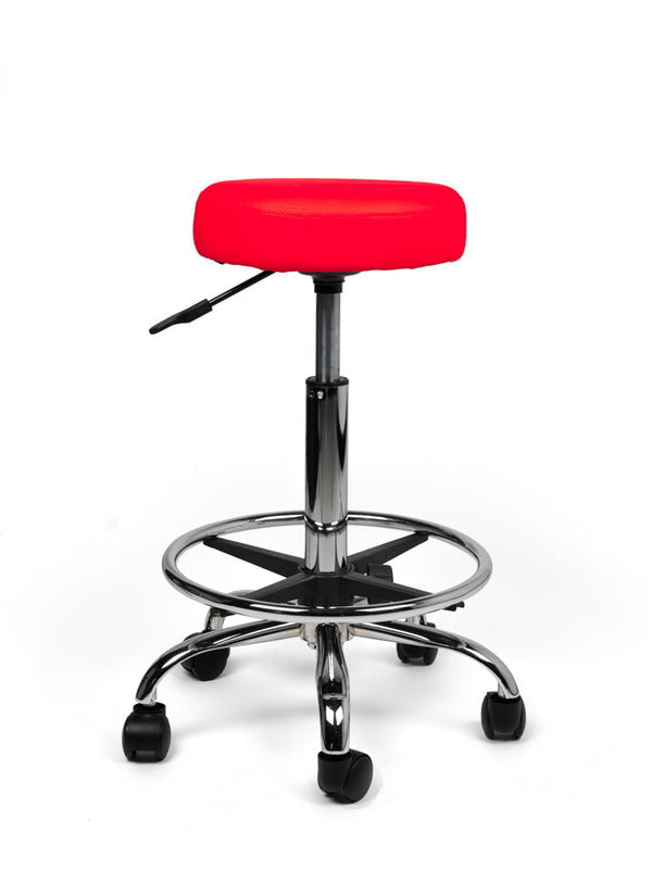 Tabouret Rood Standaard met Voetring