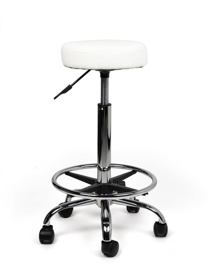 Tabouret Wit Hoog met Voetring
