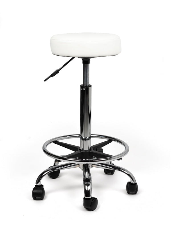 Tabouret Wit Hoog met Voetring