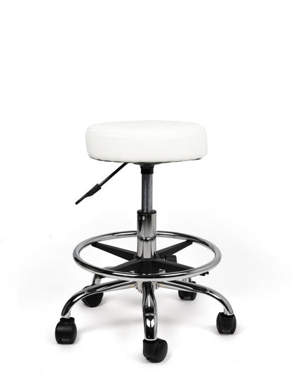 Tabouret Wit Laag met Voetring
